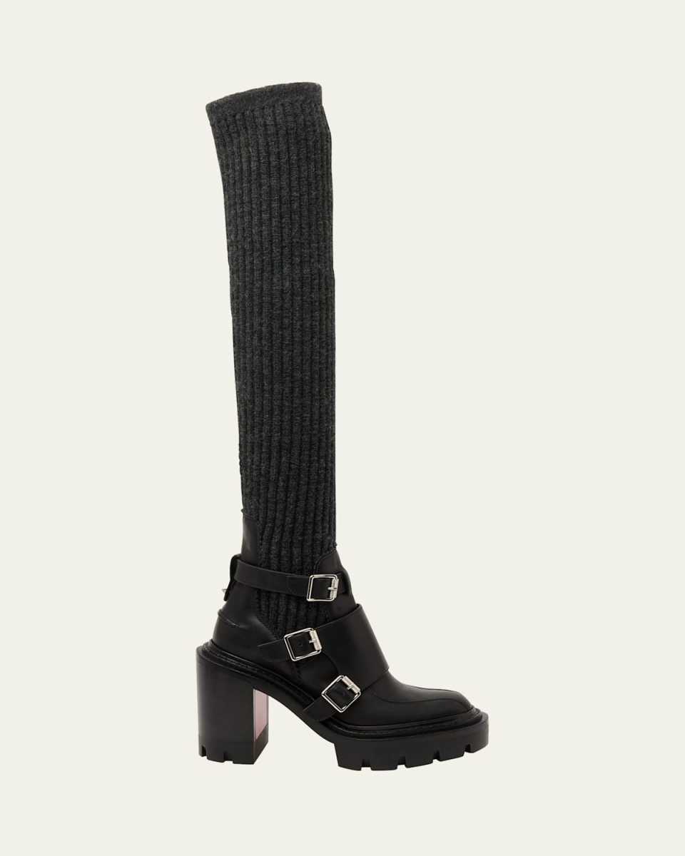Cortinetta Alta College Red Sole Knee Boots